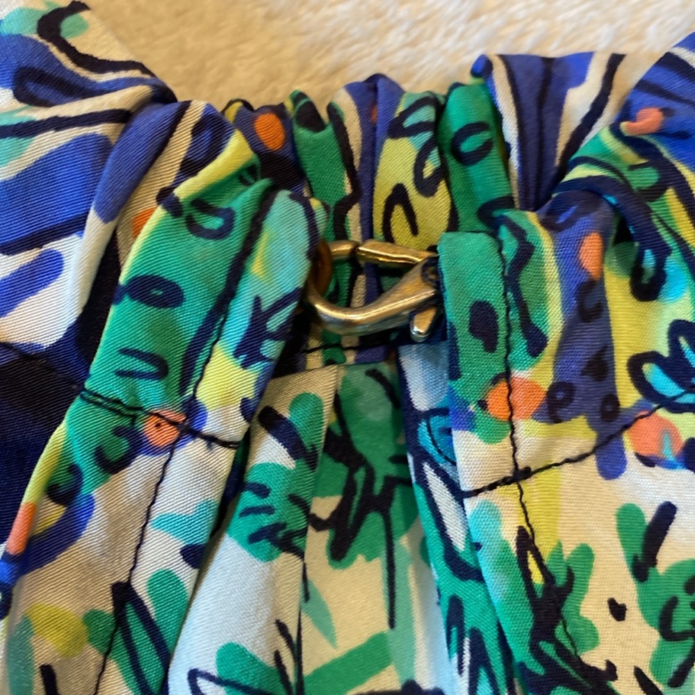 Lilly Pulitzer 100% silk Cabana Escape tank w/gold chain neck detail Sz XS - Picture 8 of 8